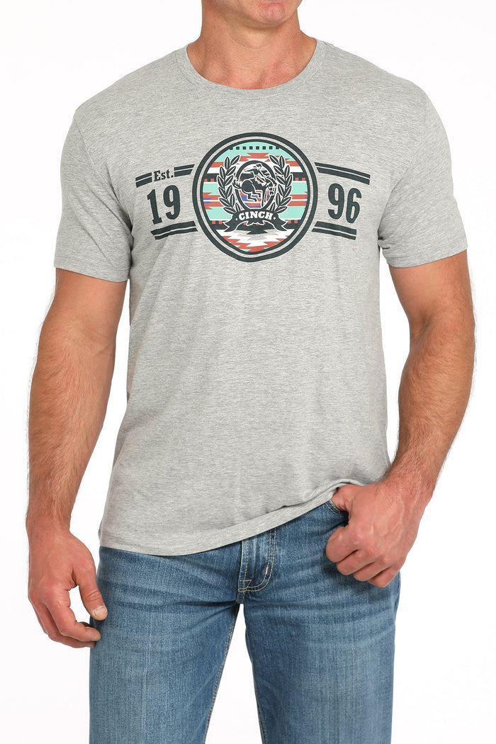 Cinch Men's 1996 Graphic Logo T-Shirt in Grey