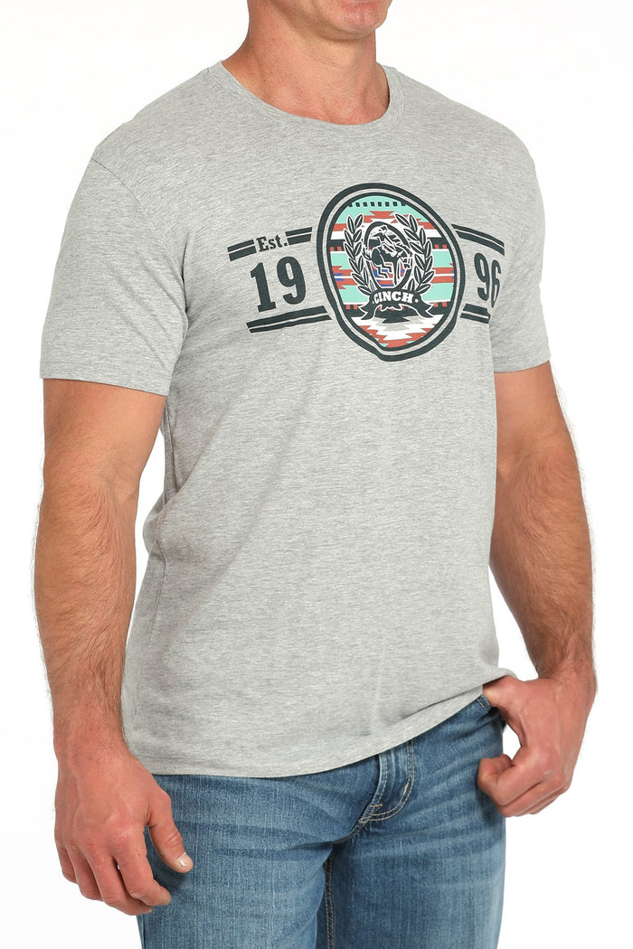 Cinch Men's 1996 Graphic Logo T-Shirt in Grey