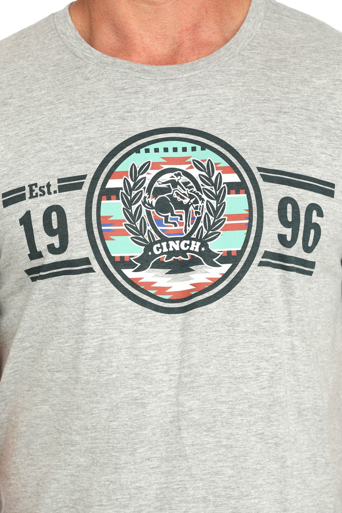 Cinch Men's 1996 Graphic Logo T-Shirt in Grey