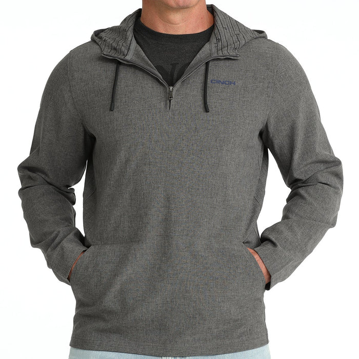 Cinch Men's Arenaflex 1/4 Zip Hoodie in Grey