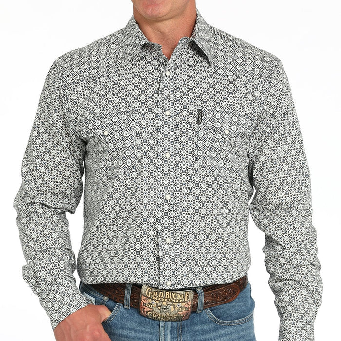 Cinch Men's L/S Modern Fit Multicolored Geometric Print Western Snap Shirt