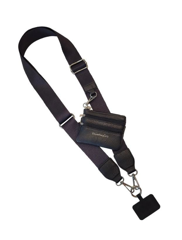 Clip & Go Black Phone Strap & Pouch