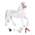 Clydesdale horse figurine with accessories