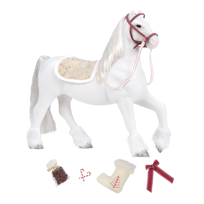 Clydesdale horse figurine with accessories
