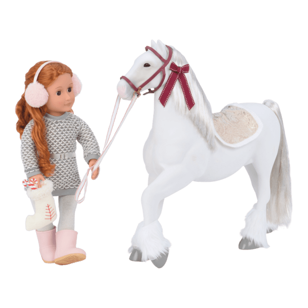 Clydesdale horse figurine with accessories
