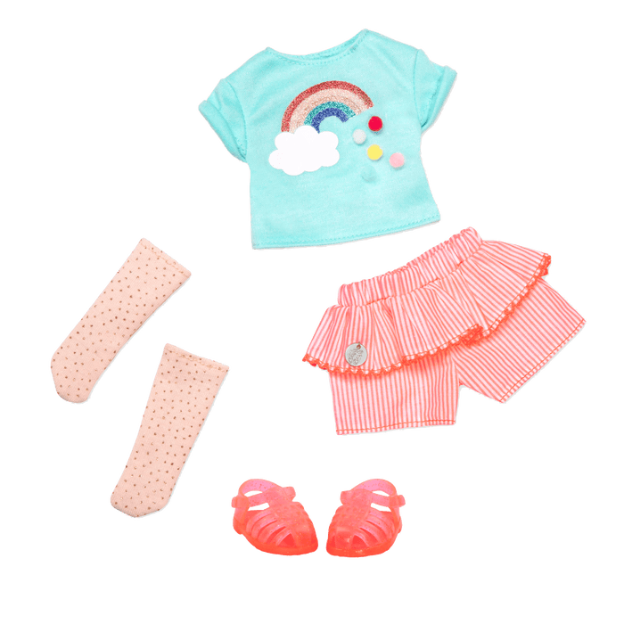 Rainbow outfit for 14-inch doll
