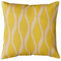 Contemporary Waves Yellow Decorative Pillow Cover Handmade Wool 18" x 18" - KashmirDesigns