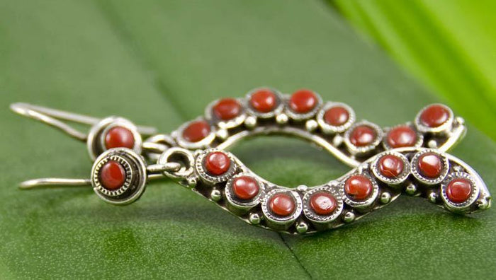 "Coral Curves" Sterling Silver Earrings - Kashmir Designs