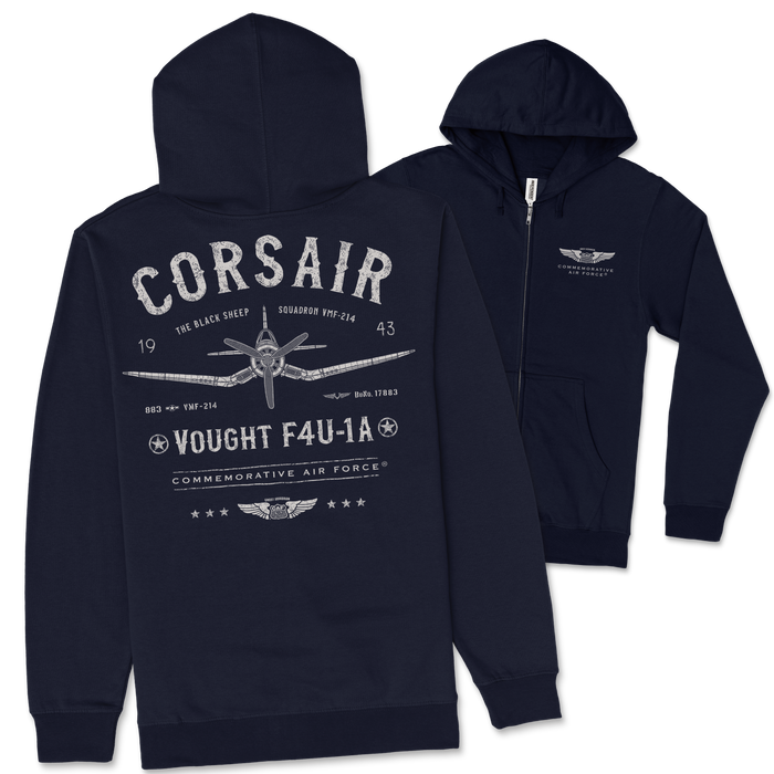 Corsair F4U-1A Blueprint Zip Hoodie