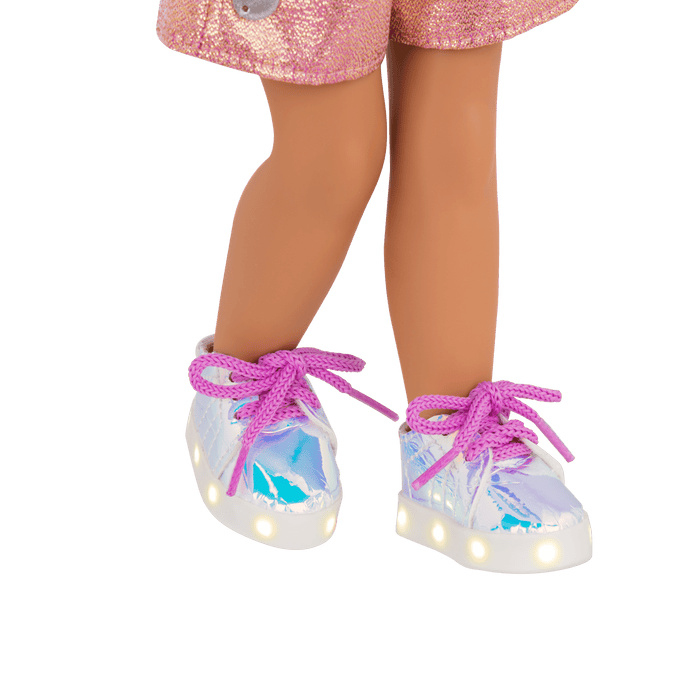 Light-up shoes for 14-inch doll