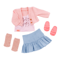Our Generation Country Charm Outfit for an 18-inch Dolls including a top, skirt, socks and sandals