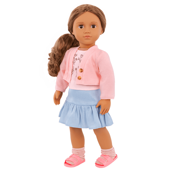 Our Generation Country Charm Outfit for an 18-inch Dolls including a top, skirt, socks and sandals