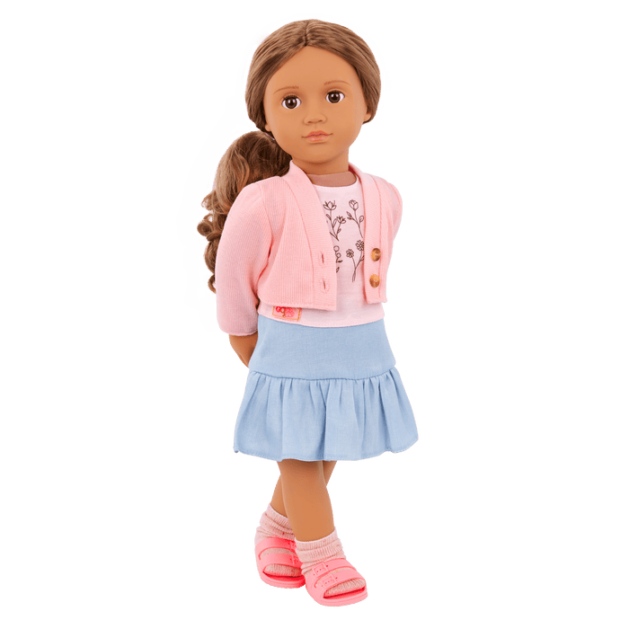 Our Generation Country Charm Outfit for an 18-inch Dolls including a top, skirt, socks and sandals