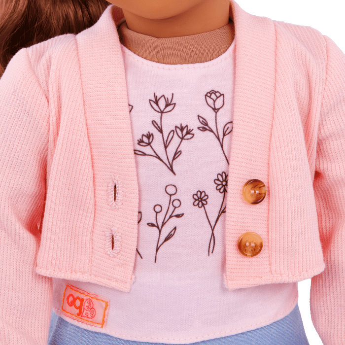 Our Generation Country Charm Outfit for an 18-inch Dolls including a top, skirt, socks and sandals