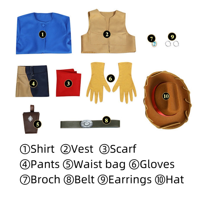 Cowgirl Peach Costume - Mario Princess Peach: Showtime Cos Replica - Adult & Kids Full Set