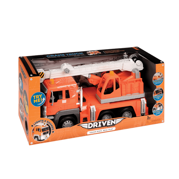 Orange toy crane truck