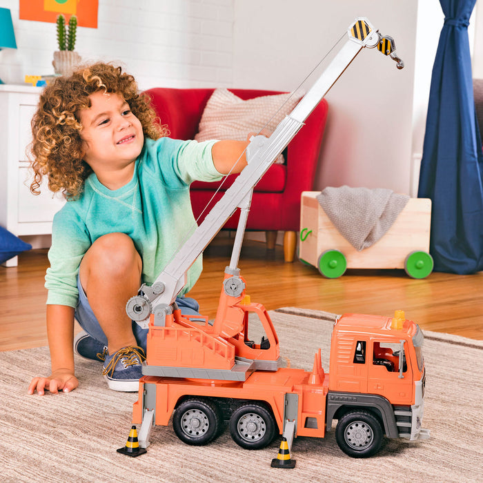 Orange toy crane truck