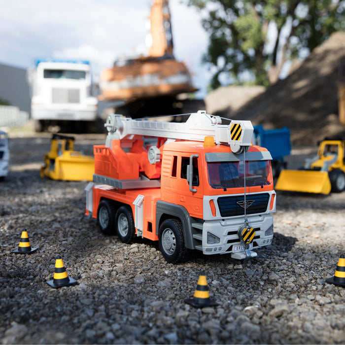Orange toy crane truck