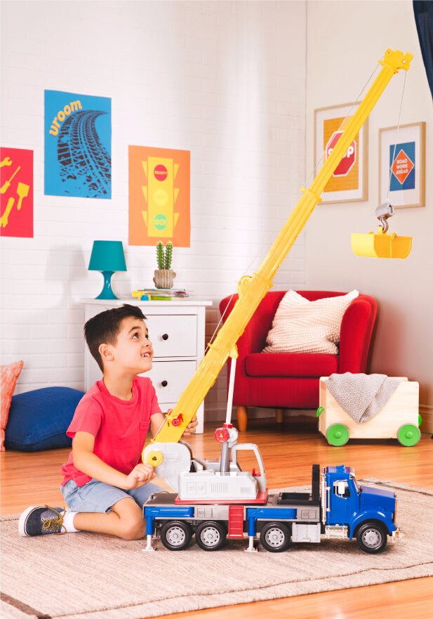 Blue toy jumbo crane truck