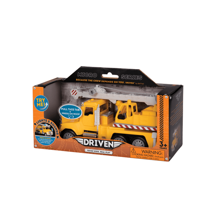Yellow toy crane truck