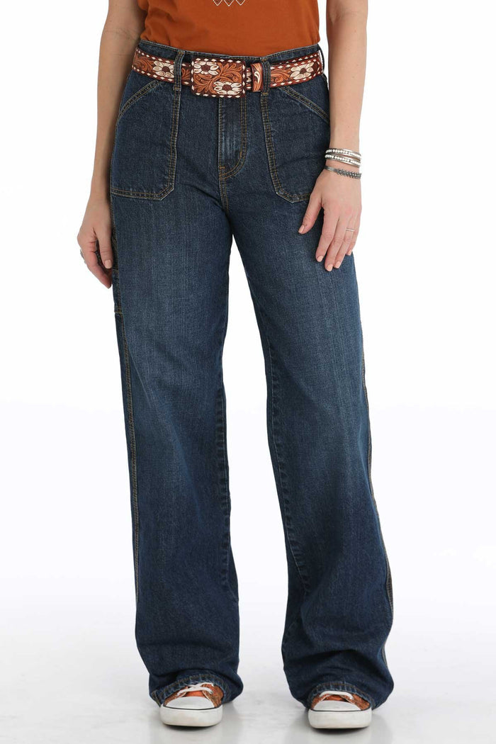 Cruel Women's Loose Fit Casey Wide Leg Jean in Dark Stone