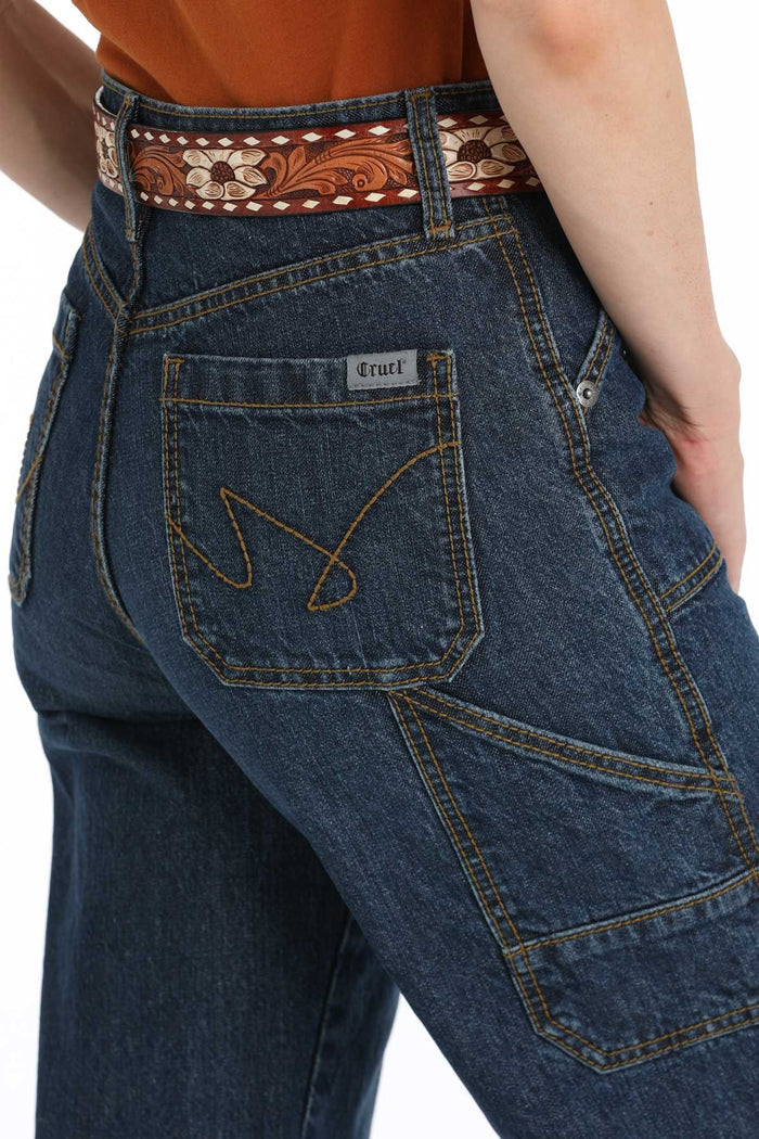 Cruel Women's Loose Fit Casey Wide Leg Jean in Dark Stone