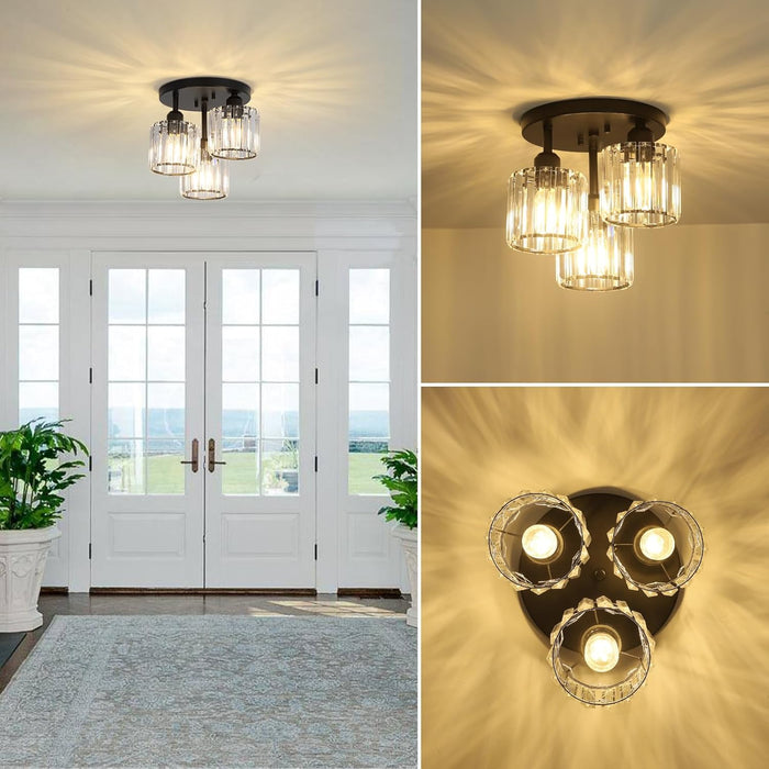 Crystal Semi Flush Mount Ceiling Light - Canva Home