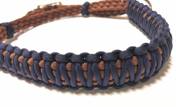 Dark Blue side pull hackamore  bitless attachment “with a whoa”...all sizes