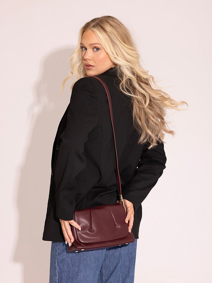 Dayton Pleated Handbag Burgundy