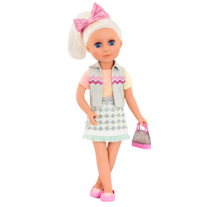Denim outfit for 14-inch doll