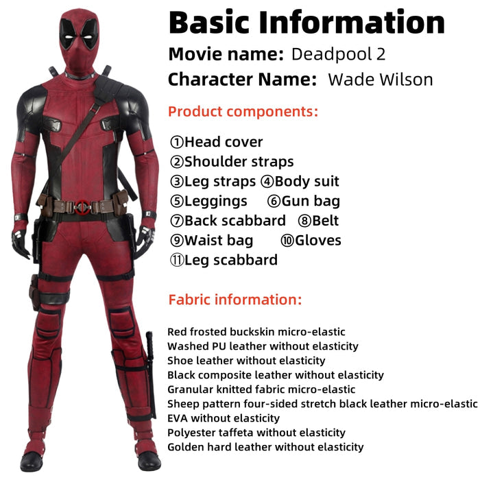 Deadpool 2 Wade Wilson Outfit - Movie-Accurate Body Suit Replica