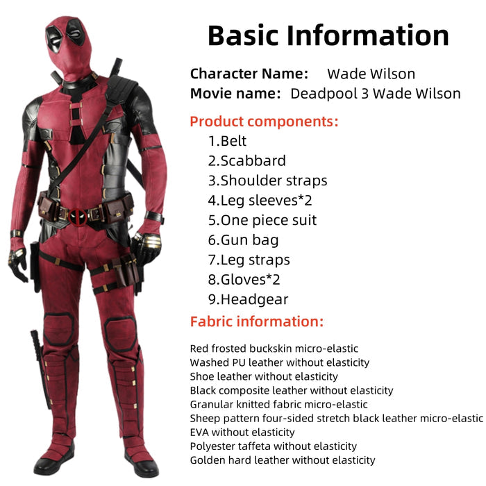Deadpool 3 Wade Wilson Outfit - Movie-Accurate Body Suit Replica