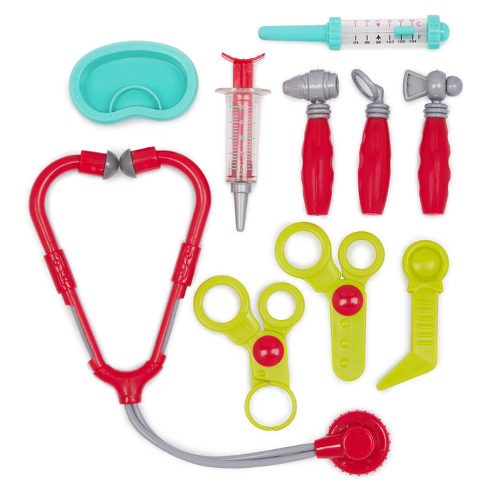 A toy doctor kit for pretend play.