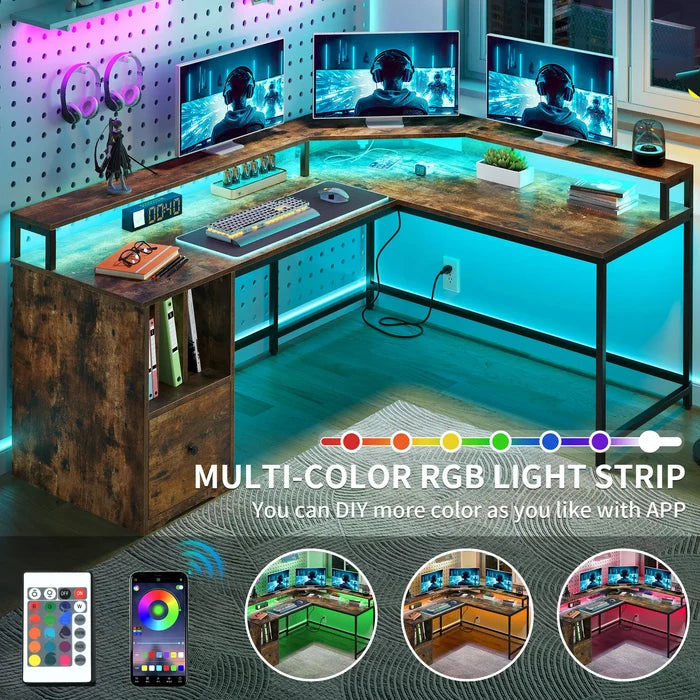 Dexter L Shaped Gaming Corner Desk - Canva Home