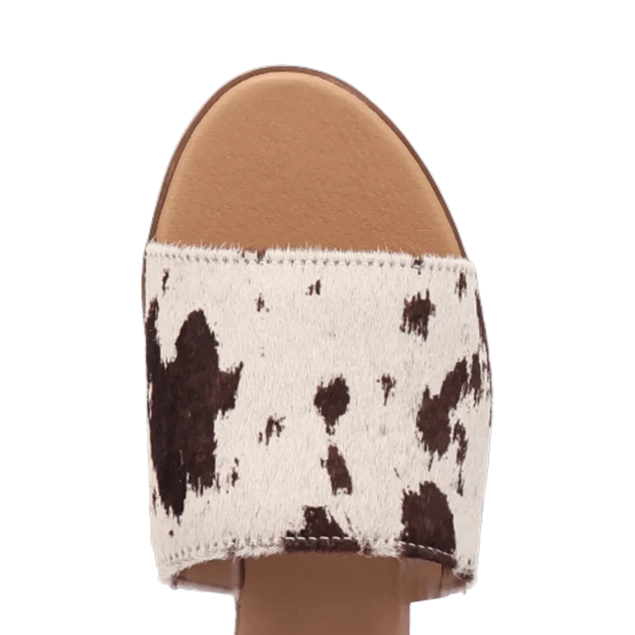 Dingo Women's Tabby Sandal in Cow Print