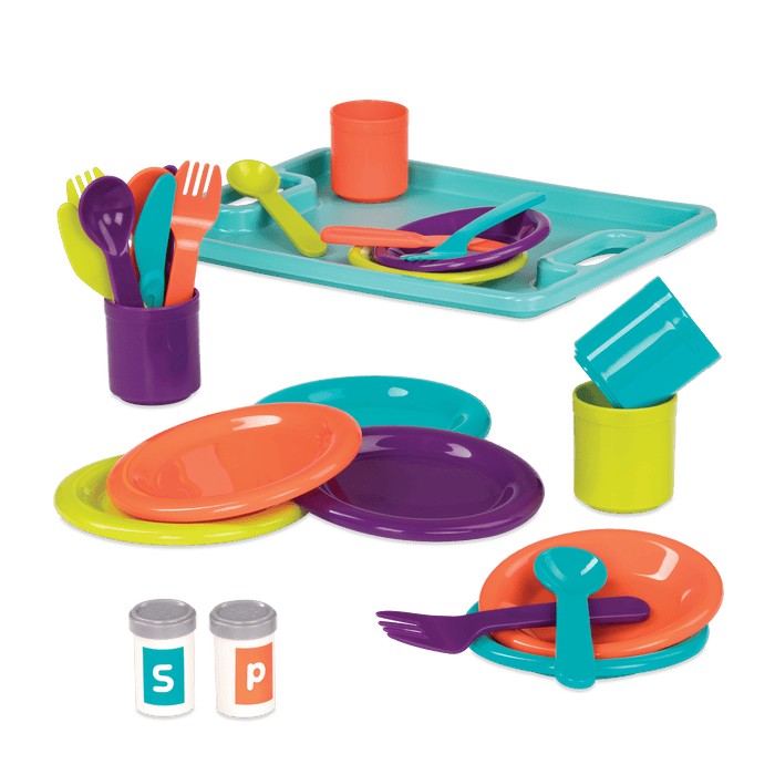 Dinner and tea for four set pretend play