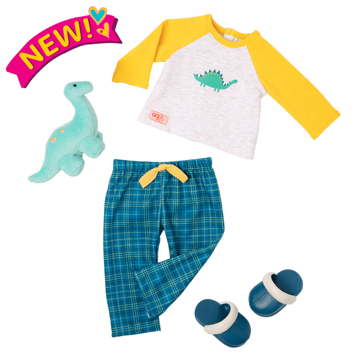 Dino-Snores Pajama Outfit Dinosaur Stuffed Animal for 18-inch Dolls