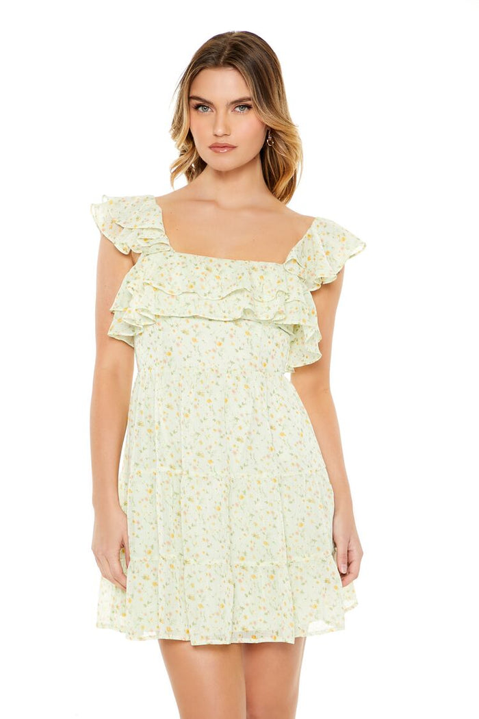 Ditsy Floral Ruffle Mini Dress