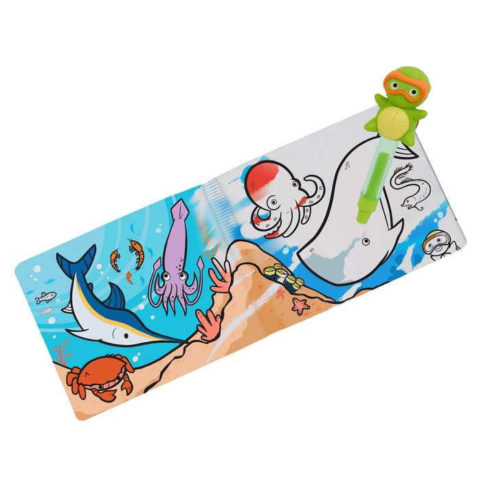 Ocean playset with color-changing book, fact cards, water pen, and a booklet.