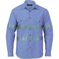 DNC Workwear Work Wear DNC WORKWEAR Cotton Long Sleeve Chambray Shirt with Generic Reflective Tape 3889