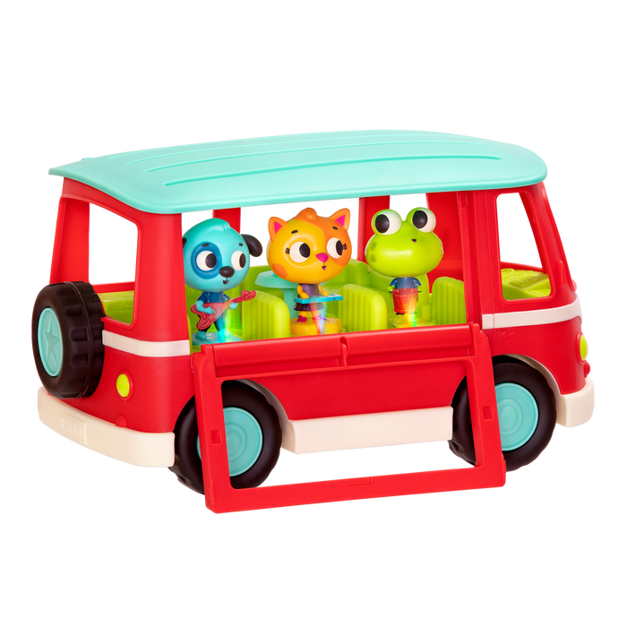 Musical toy bus with three animal characters