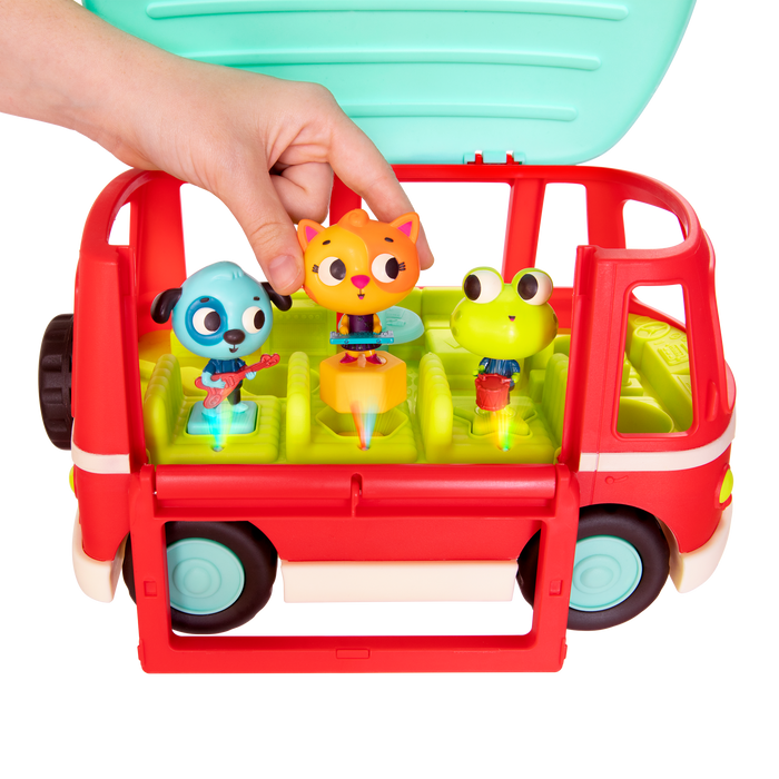 Musical toy bus with three animal characters