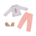Pineapple glitter top and pants for 14-inch doll