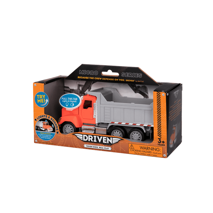 Small Micro Series Orange toy dump truck