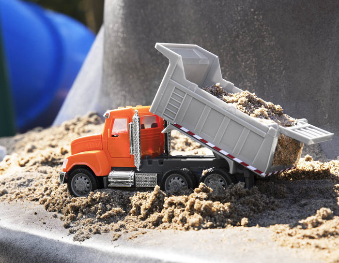 Small Micro Series Orange toy dump truck