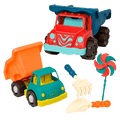 Toy dump truck set with sand toys