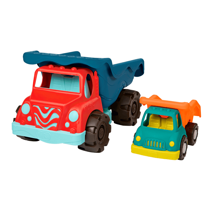 Toy dump truck set with sand toys