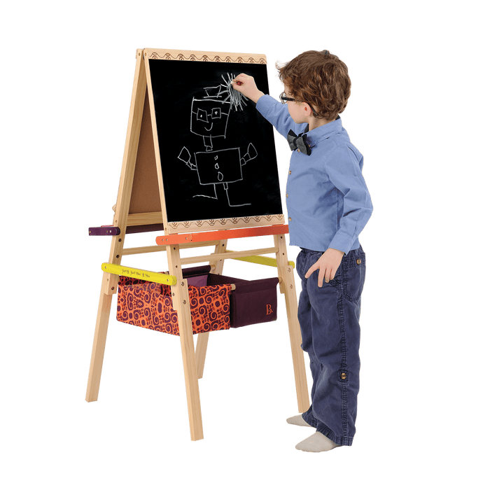 Chalkboard side of toy easel