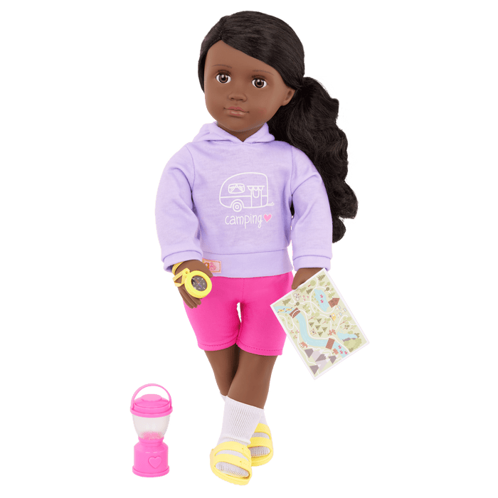 Our Generation 18-inch Doll Elissa with camping accessories