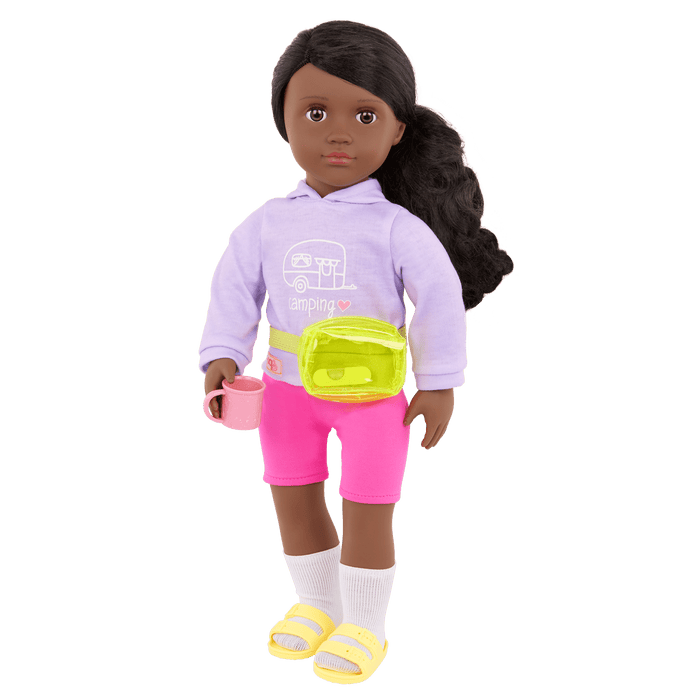 Our Generation 18-inch Doll Elissa with camping accessories